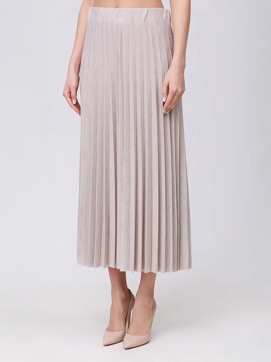 Юбка шерстяная AGNONA KG02020U-9D180NU-N06 Бежевый  Фото 2