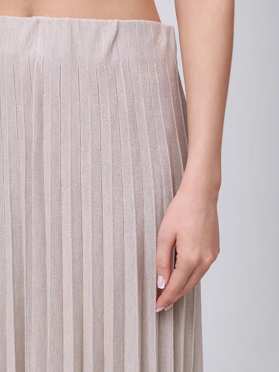 Юбка шерстяная AGNONA KG02020U-9D180NU-N06 Бежевый  Фото 4