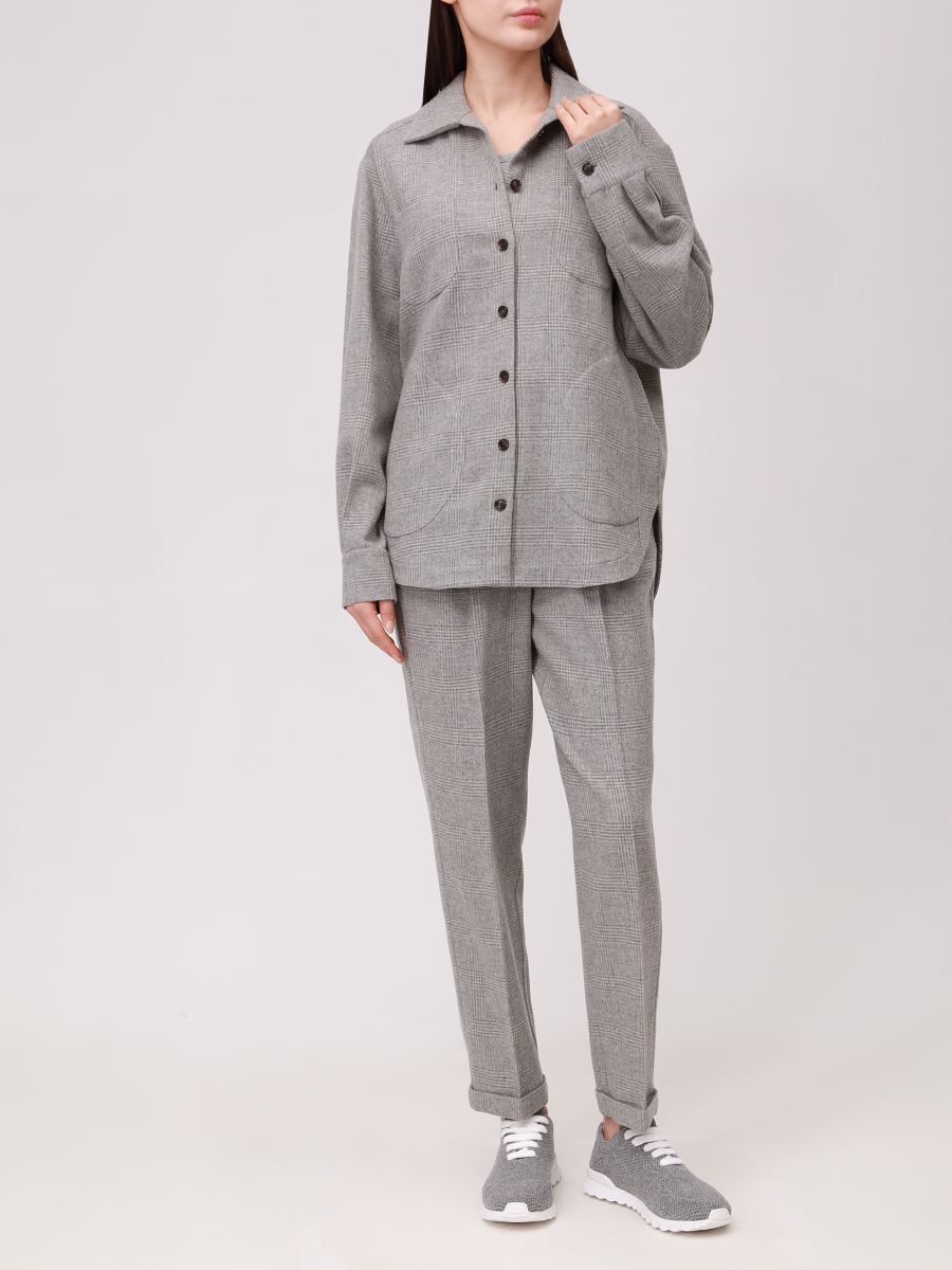 Брюки шерстяные KITON D37102K055G03006 Серый  Фото 2