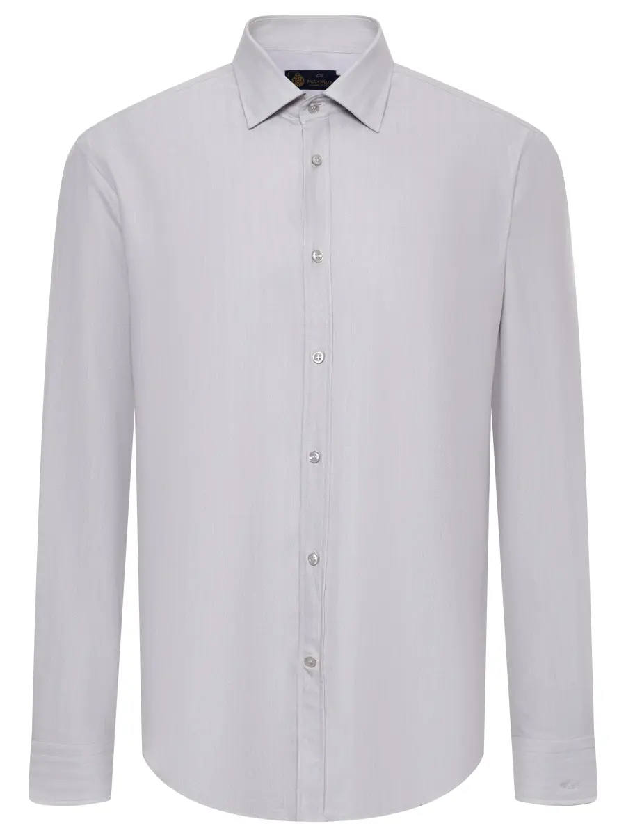 

Рубашка из шелка и хлопка, Серый, 15313045CF/D38