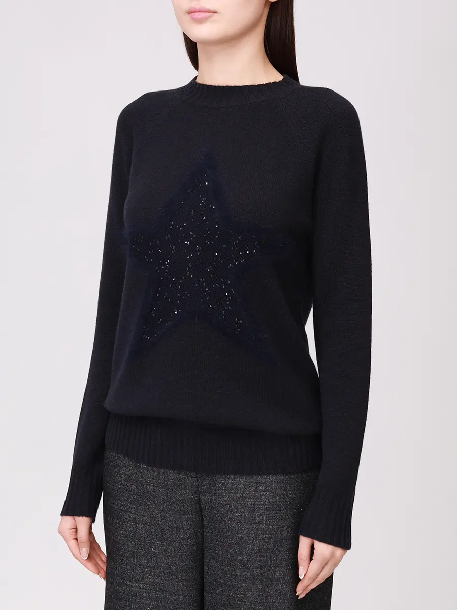 Джемпер из шерсти и ангоры LORENA ANTONIAZZI I25125GM09A_2472 2152 Синий  Фото 4