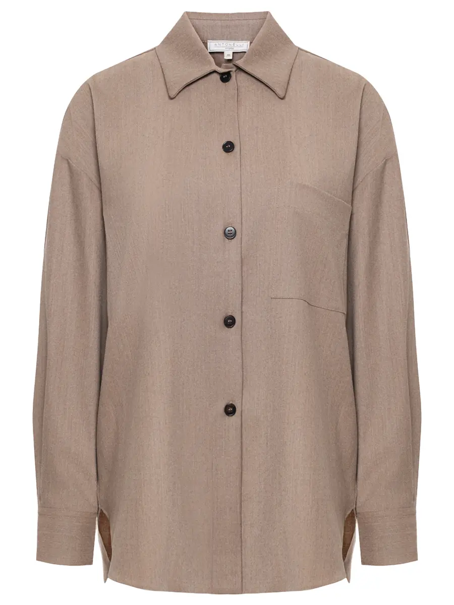 Рубашка из шерсти и вискозы ANTONELLI FIRENZE P1211-875B-221 
