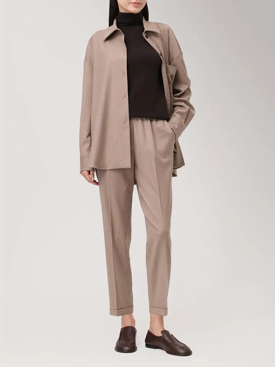 Рубашка из шерсти и вискозы ANTONELLI FIRENZE P1211-875B-221  Фото 2