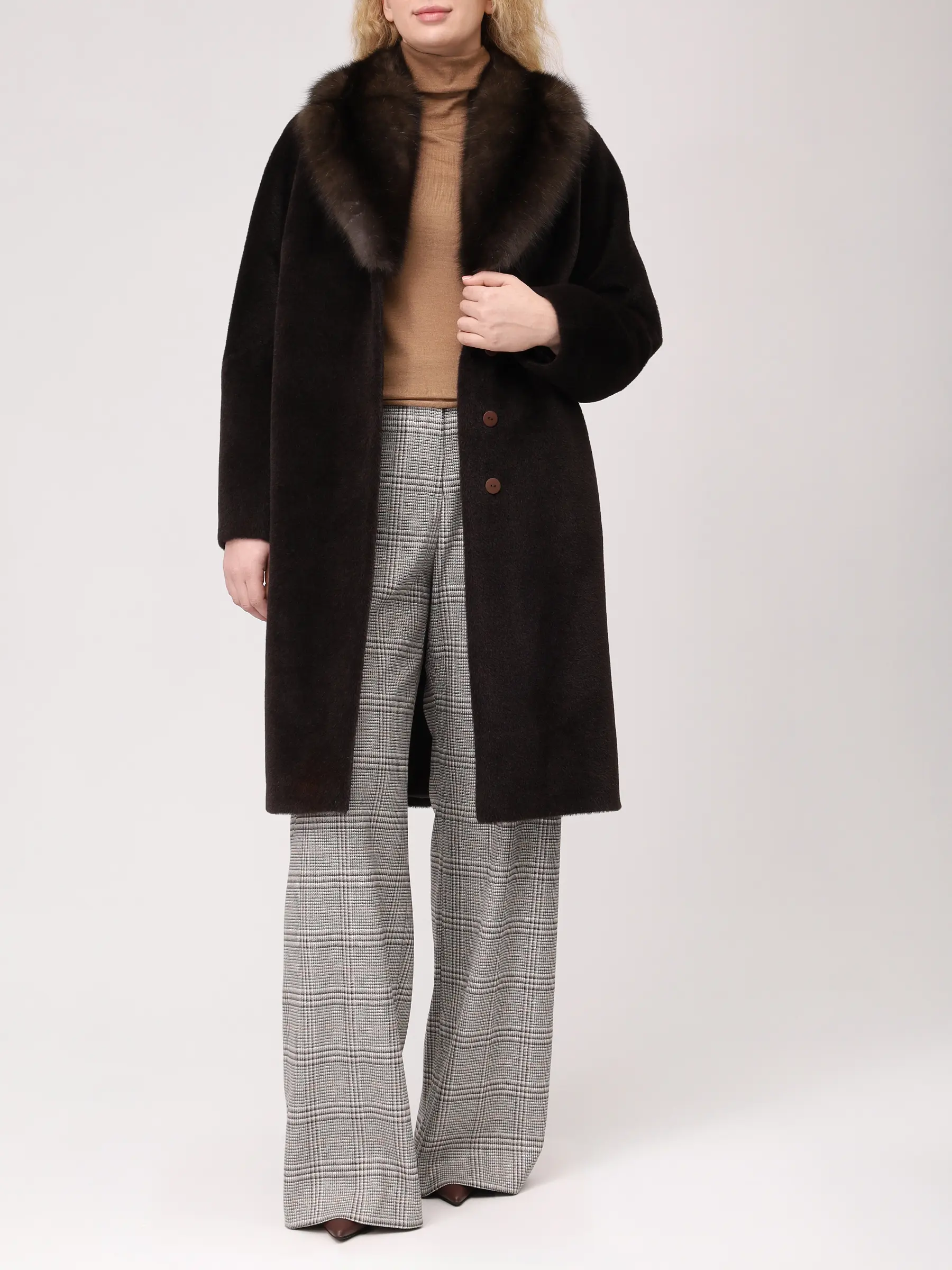 Брюки в клетку ELENA MIRO P165P4746301 Серый  Фото 2