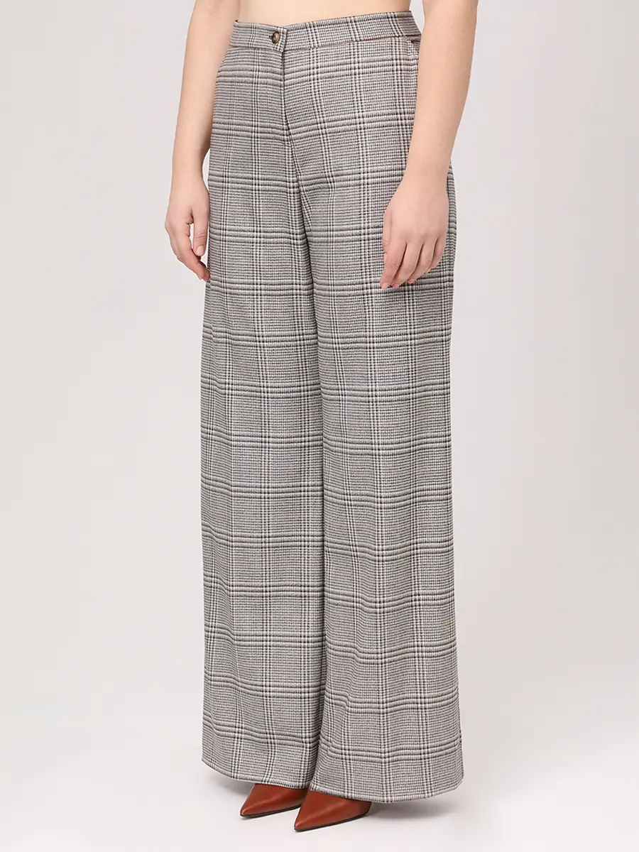 Брюки в клетку ELENA MIRO P165P4746301 Серый  Фото 4