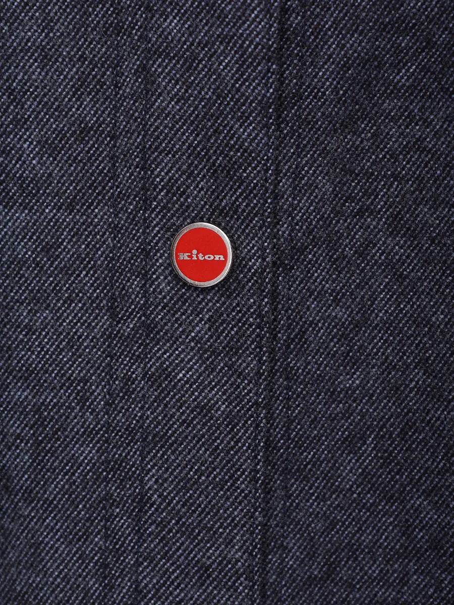 Рубашка из кашемира и хлопка KITON D54435K0128A02005 Синий  Фото 6