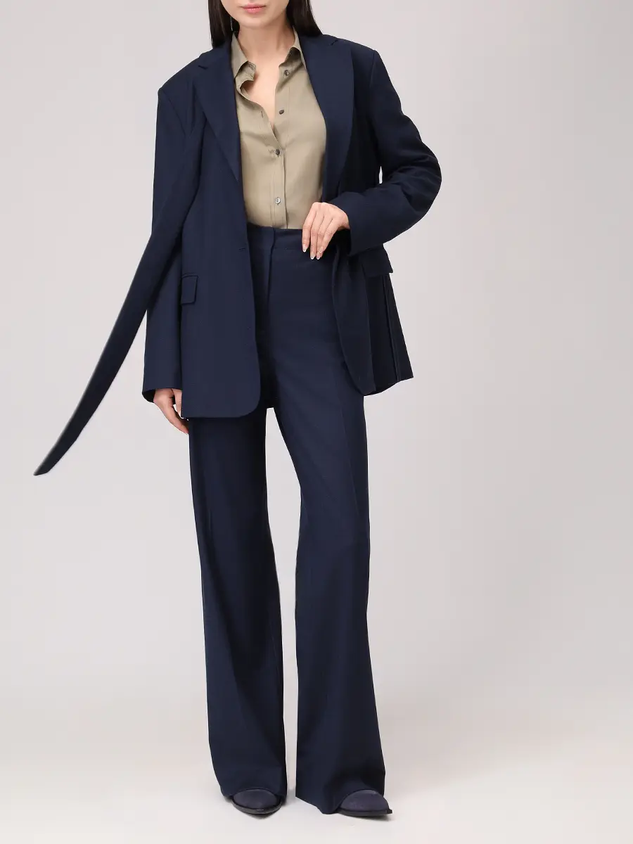 Брюки из шерсти и вискозы ANTONELLI FIRENZE P8172-875B-812 Синий  Фото 2