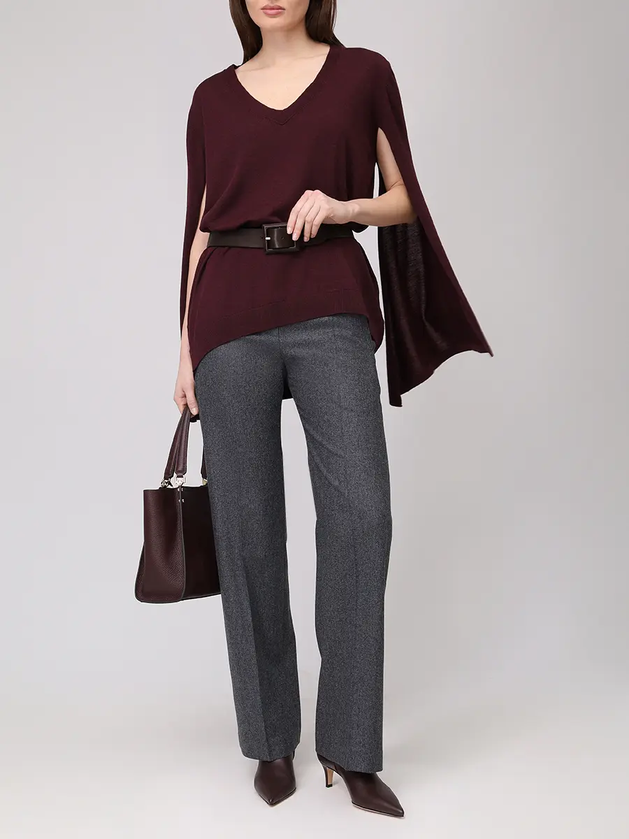 Пуловер шерстяной ALBERTA FERRETTI A091566060104 Бордовый  Фото 2