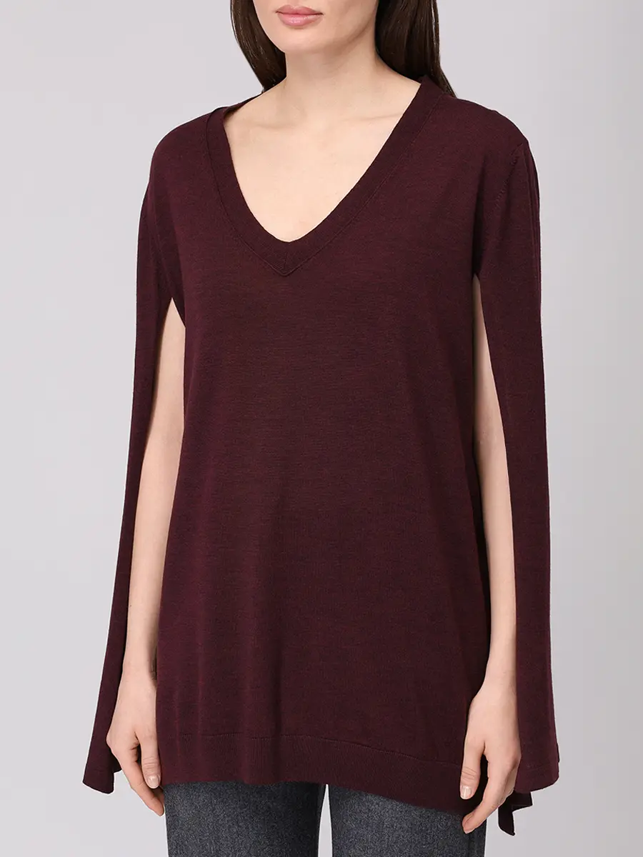 Пуловер шерстяной ALBERTA FERRETTI A091566060104 Бордовый  Фото 4