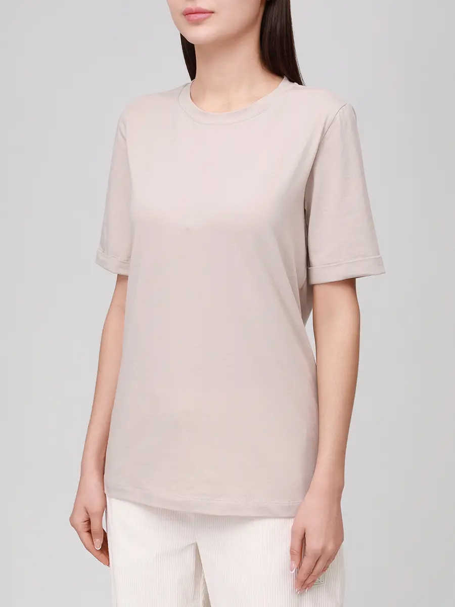 Набор из трех хлопковых футболок LORENA ANTONIAZZI TS24BOX_9999 1001 Бежевый  Фото 4