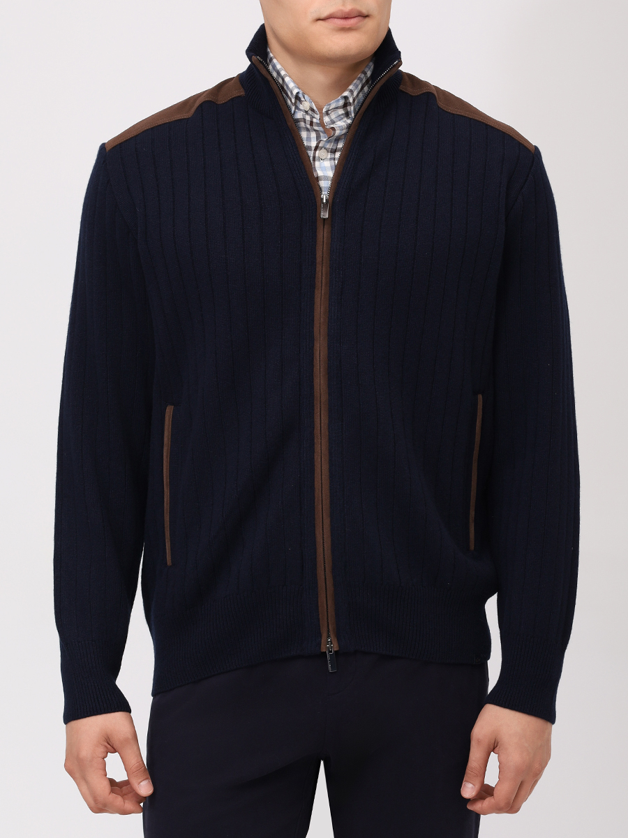 

Кардиган из шерсти и вискозы, Синий, 15311210/050