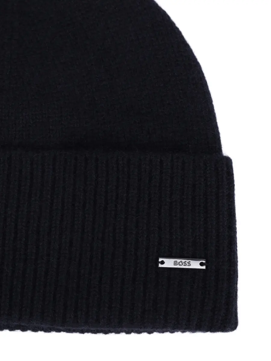 Шапка кашемировая BOSS 50548851/001 Черный  Фото 3