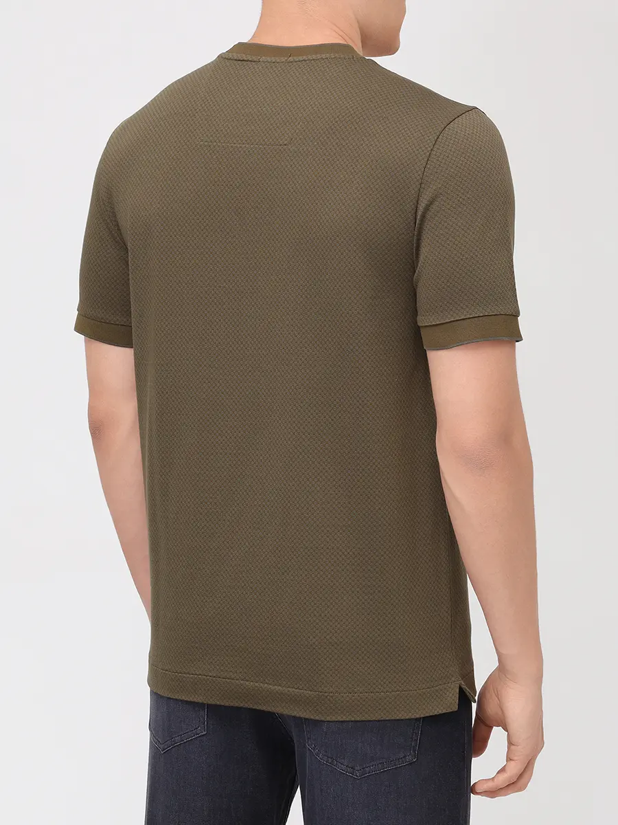 Футболка хлопковая BOSS 50549602/342 Зеленый  Фото 3