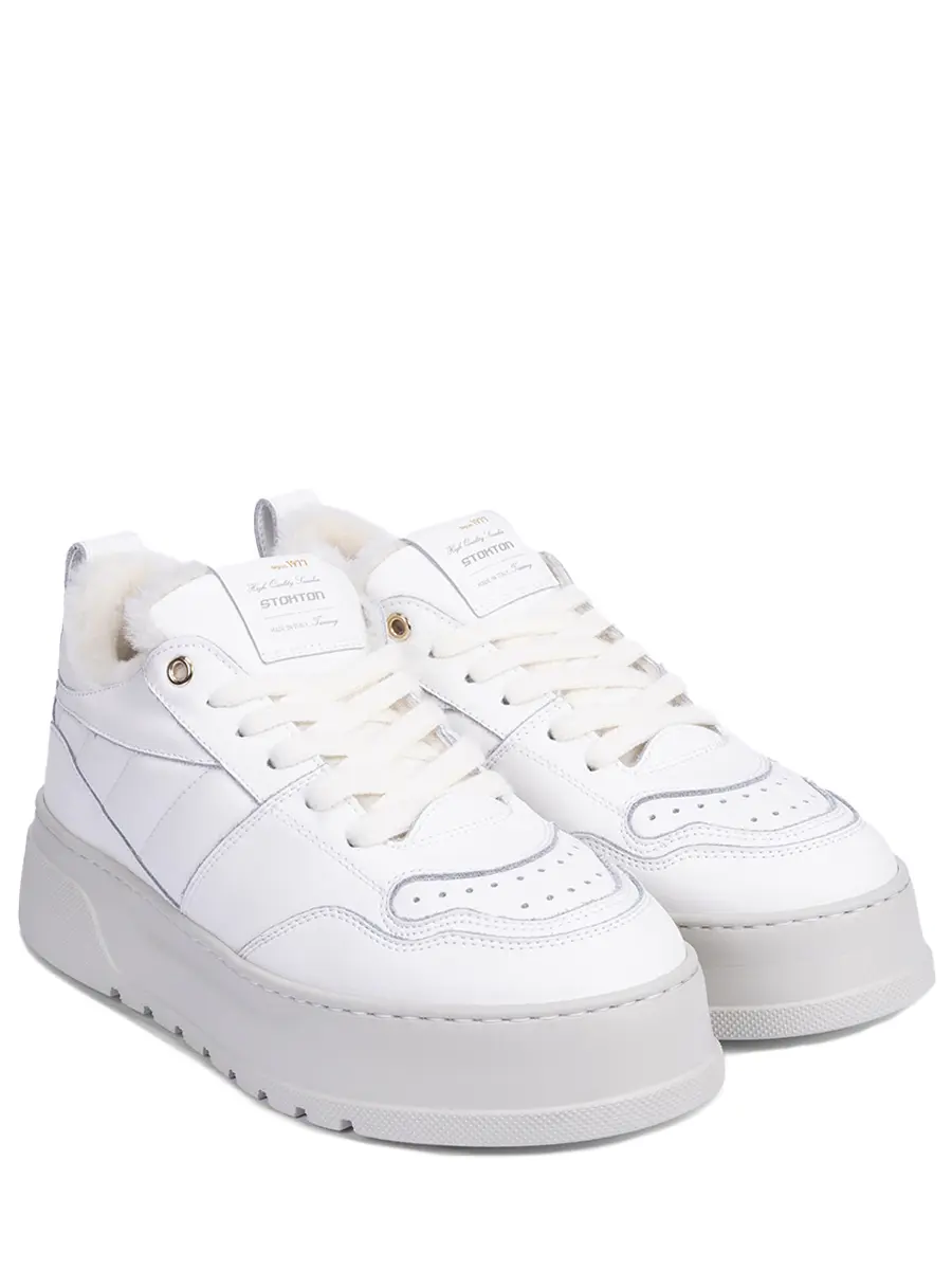 Кеды кожаные на меху STOKTON S-400 Белый  Фото 2