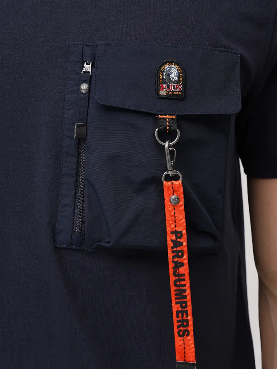 Футболка хлопковая PARAJUMPERS 25WMPMTSRE07/0316 Синий  Фото 5