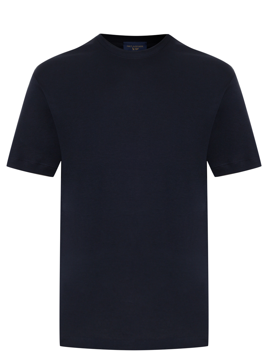 Футболка из хлопка и лиоцелла PAUL & SHARK 15311602/050 Синий 