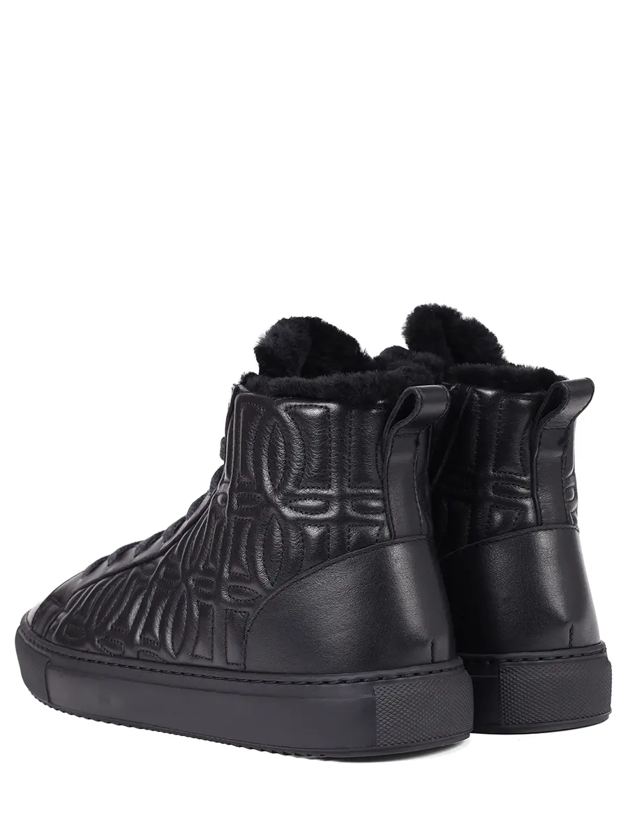 Кеды кожаные на меху DOUCAL`S DD8827ERICUM214NN00 Черный  Фото 4