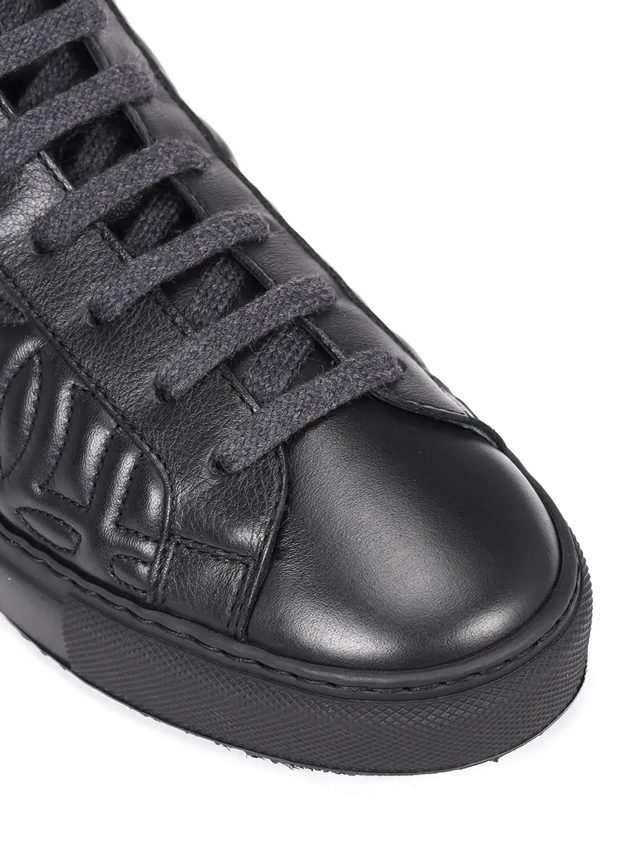 Кеды кожаные на меху DOUCAL`S DD8827ERICUM214NN00 Черный  Фото 5