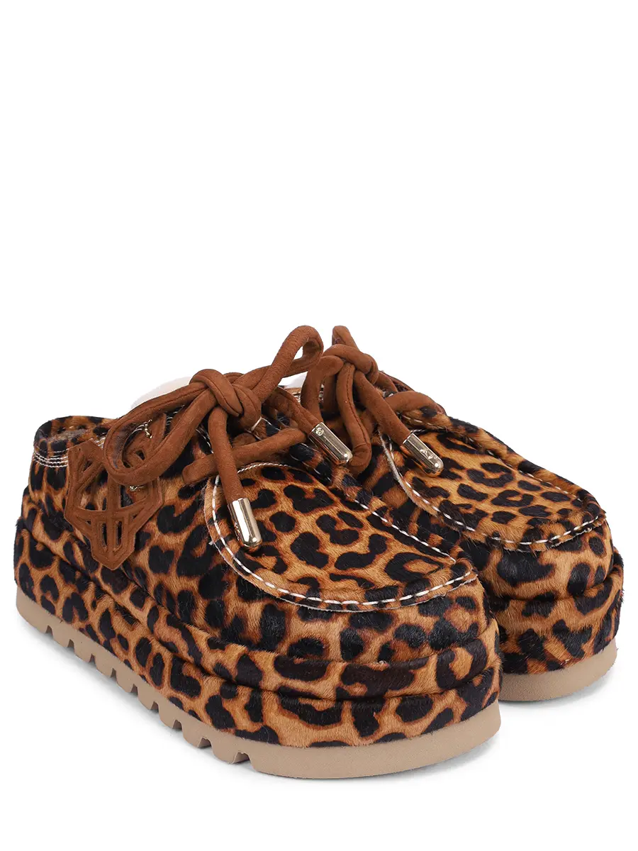 Сабо Blizzard кожаные на меху NAKED WOLFE BLIZZARD LEOPARD PONY SUEDE/SHEARLING Анималистичный принт  Фото 2