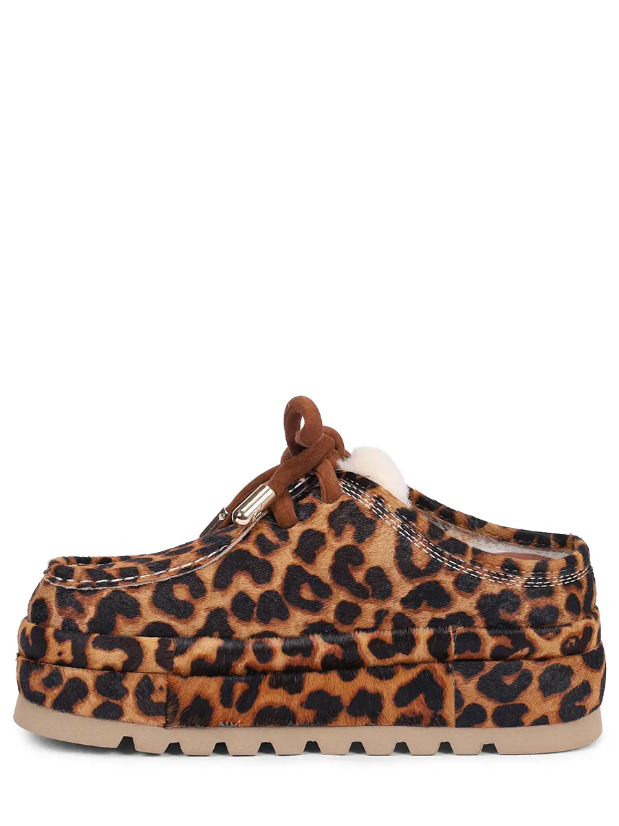 Сабо Blizzard кожаные на меху NAKED WOLFE BLIZZARD LEOPARD PONY SUEDE/SHEARLING Анималистичный принт  Фото 3
