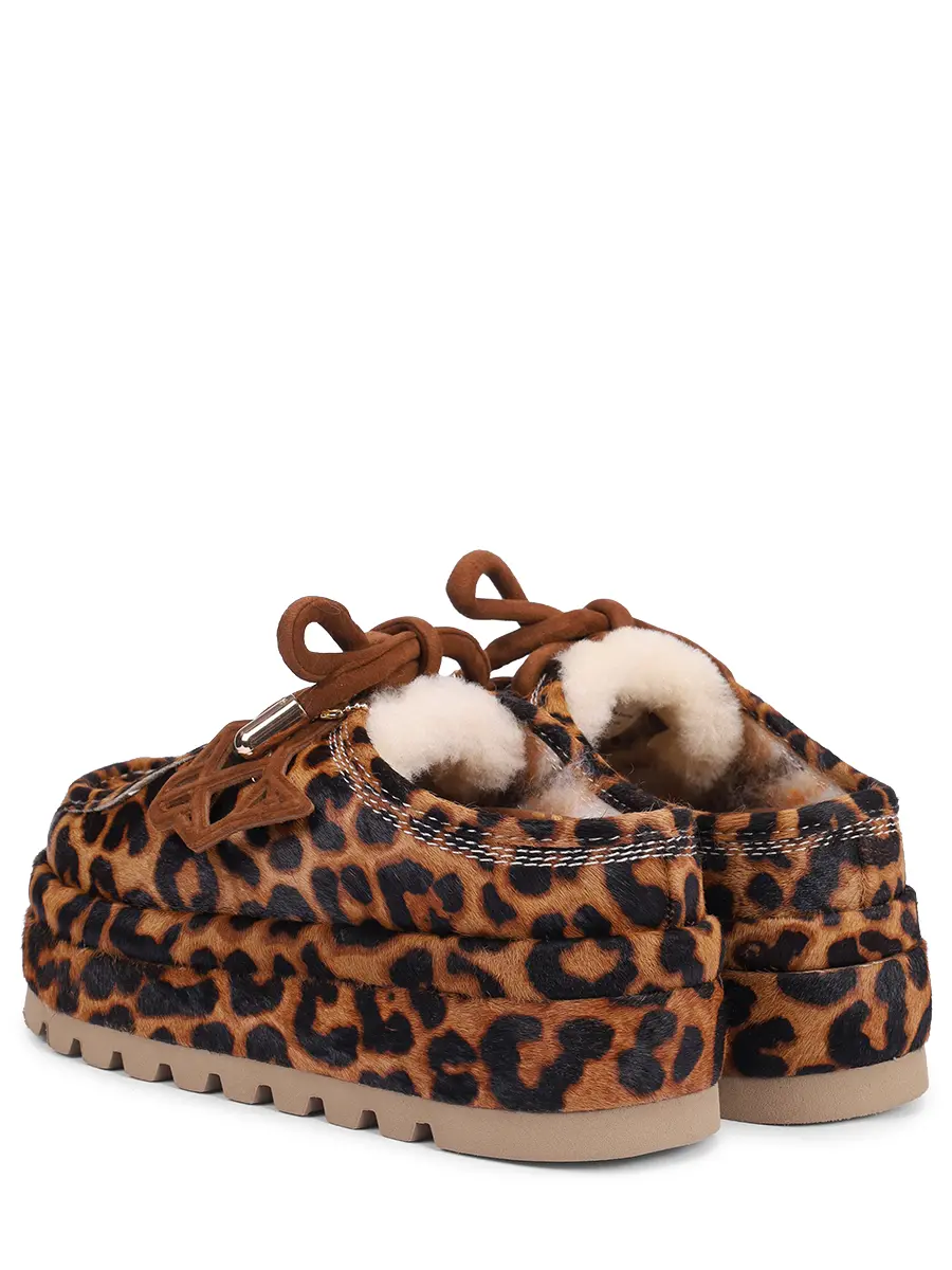 Сабо Blizzard кожаные на меху NAKED WOLFE BLIZZARD LEOPARD PONY SUEDE/SHEARLING Анималистичный принт  Фото 4