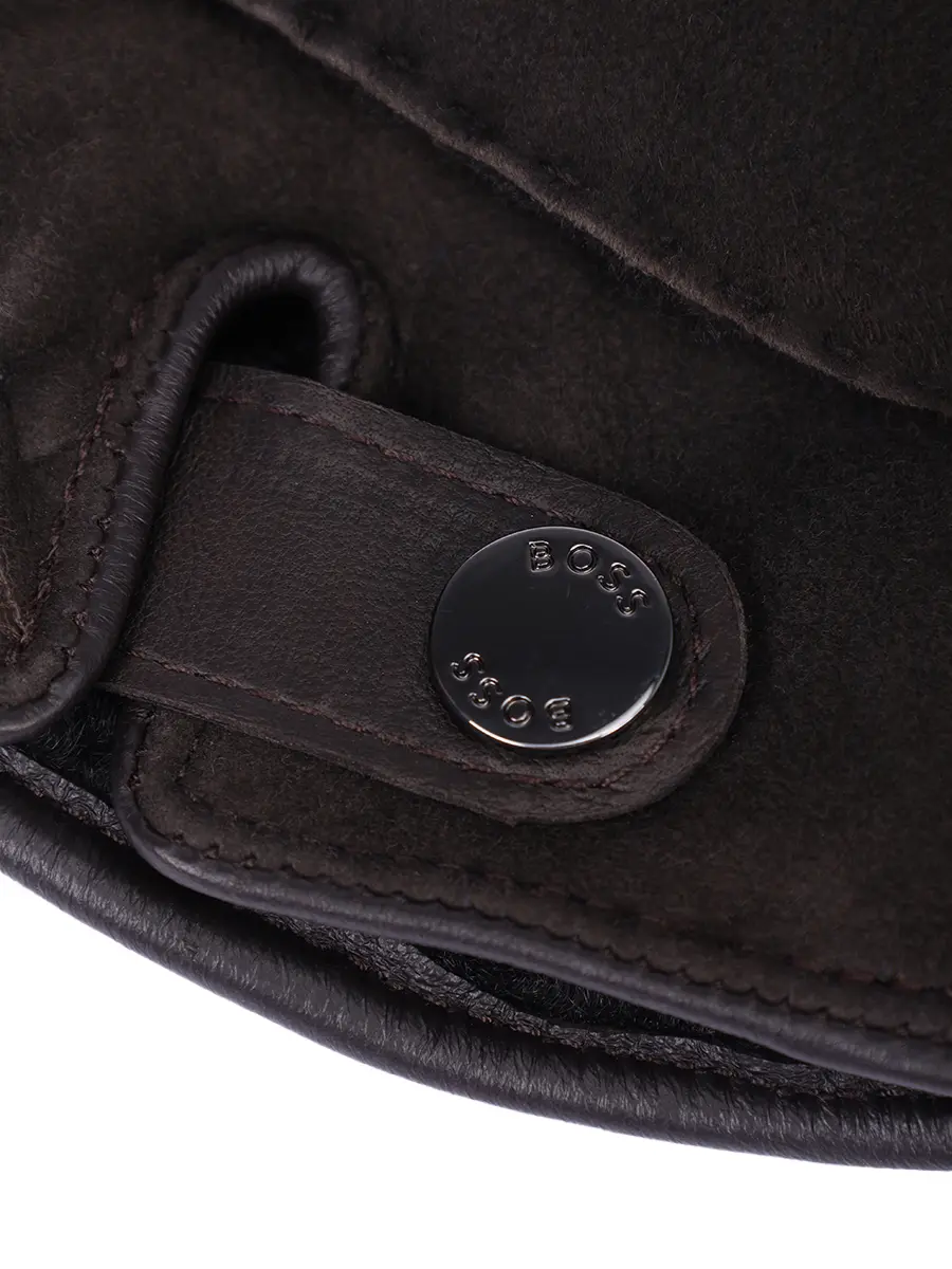 Перчатки из нубука BOSS 50526829/202 Коричневый  Фото 3