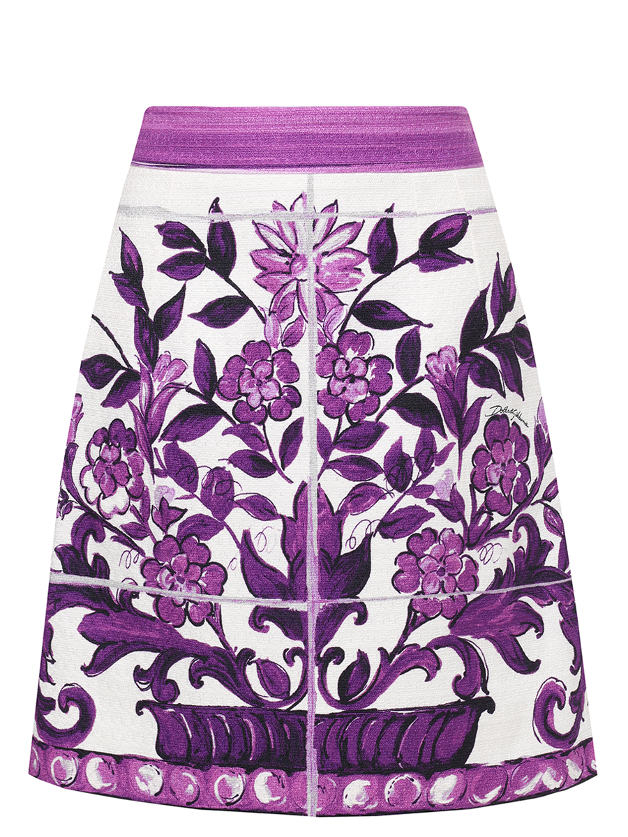 Юбка из хлопка и вискозы DOLCE & GABBANA