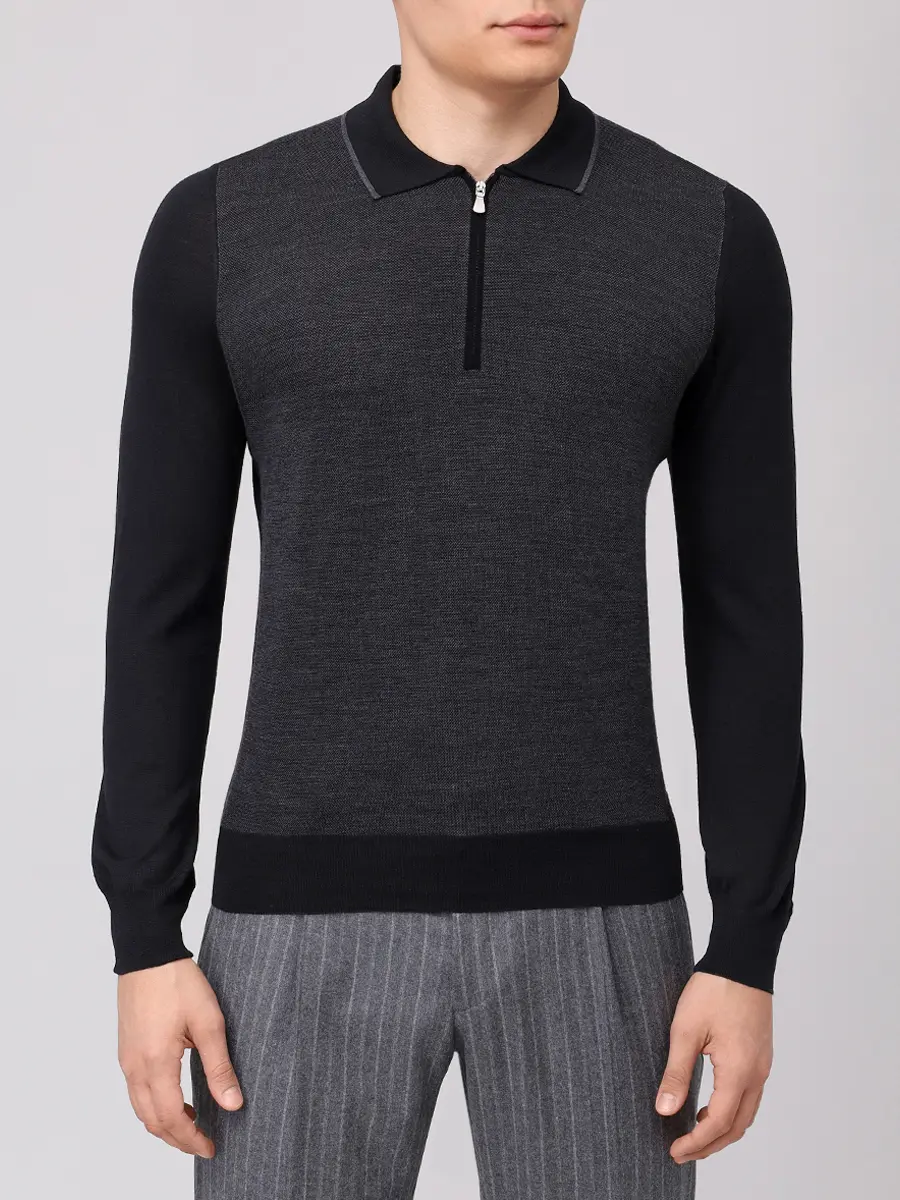 Поло шерстяное BARBA NAPOLI BU 7000/25222/1471343508/0099 Темно- Серый  Фото 4
