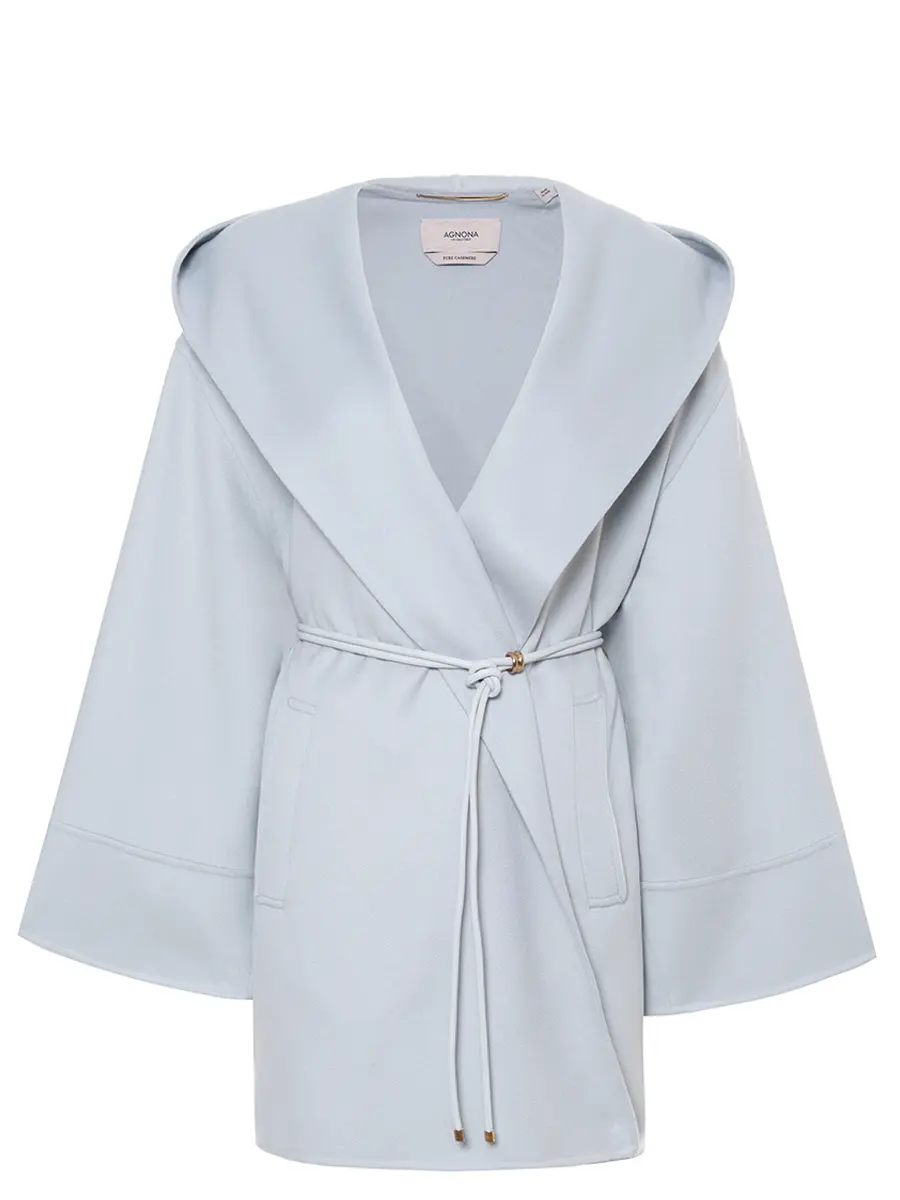 Пальто кашемировое AGNONA TH1028U-D7036U-A22 Голубой 