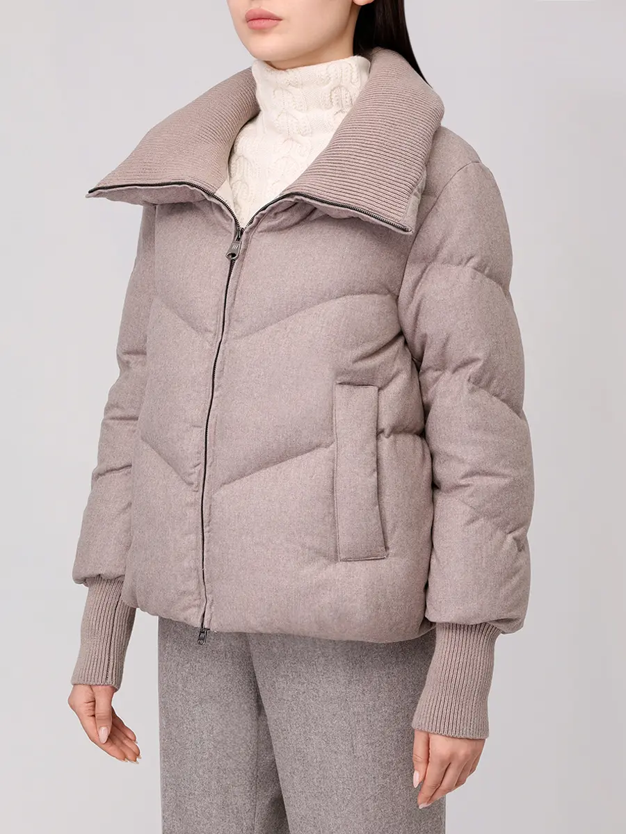 Пуховик стеганый HETREGO 8P743 F 25W015 BBM RATUFA Бежевый  Фото 4