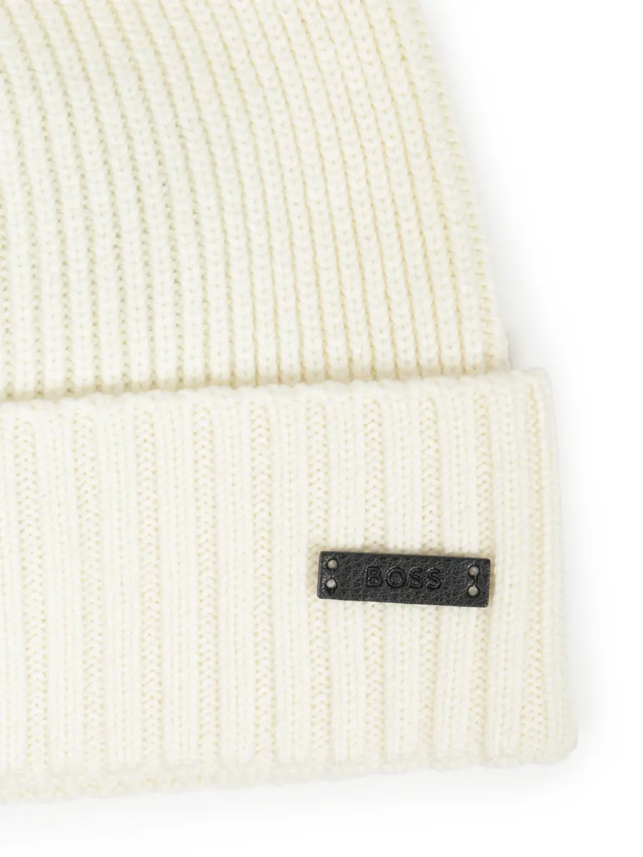 Шапка шерстяная BOSS 50495306/131 Кремовый  Фото 3