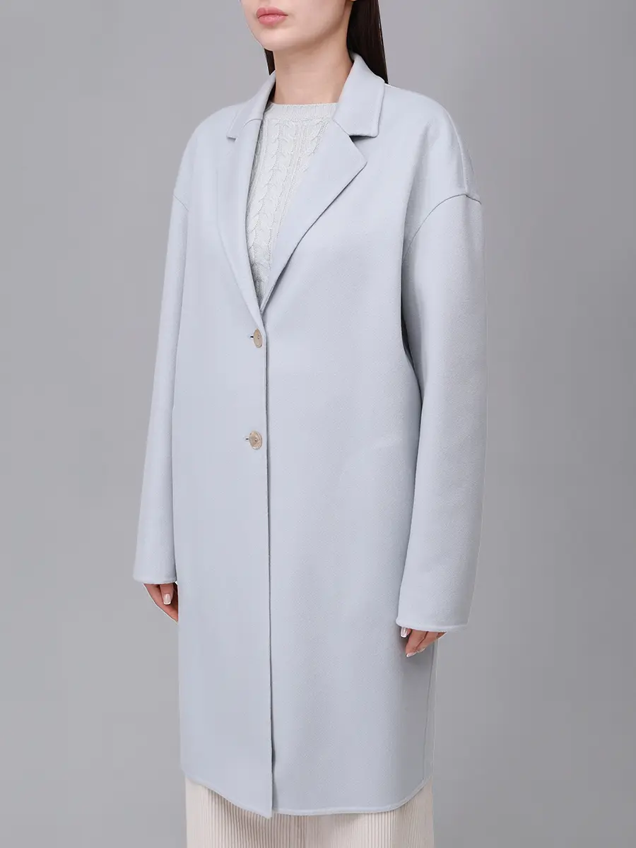 Пальто кашемировое AGNONA TL1013U-D7036U-A22 Голубой  Фото 4