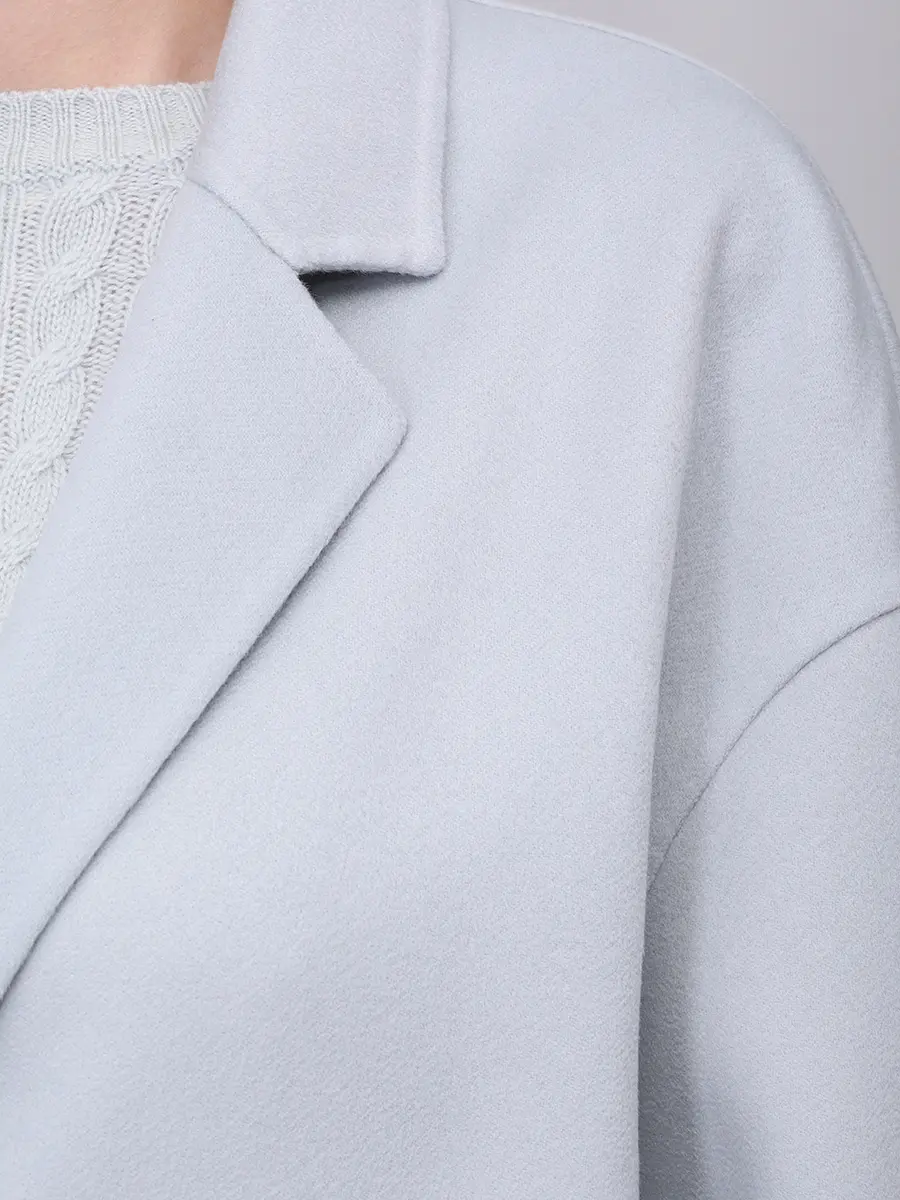 Пальто кашемировое AGNONA TL1013U-D7036U-A22 Голубой  Фото 5