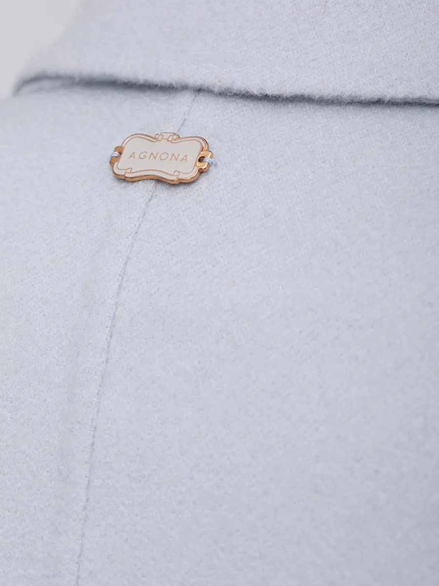 Пальто кашемировое AGNONA TL1013U-D7036U-A22 Голубой  Фото 6