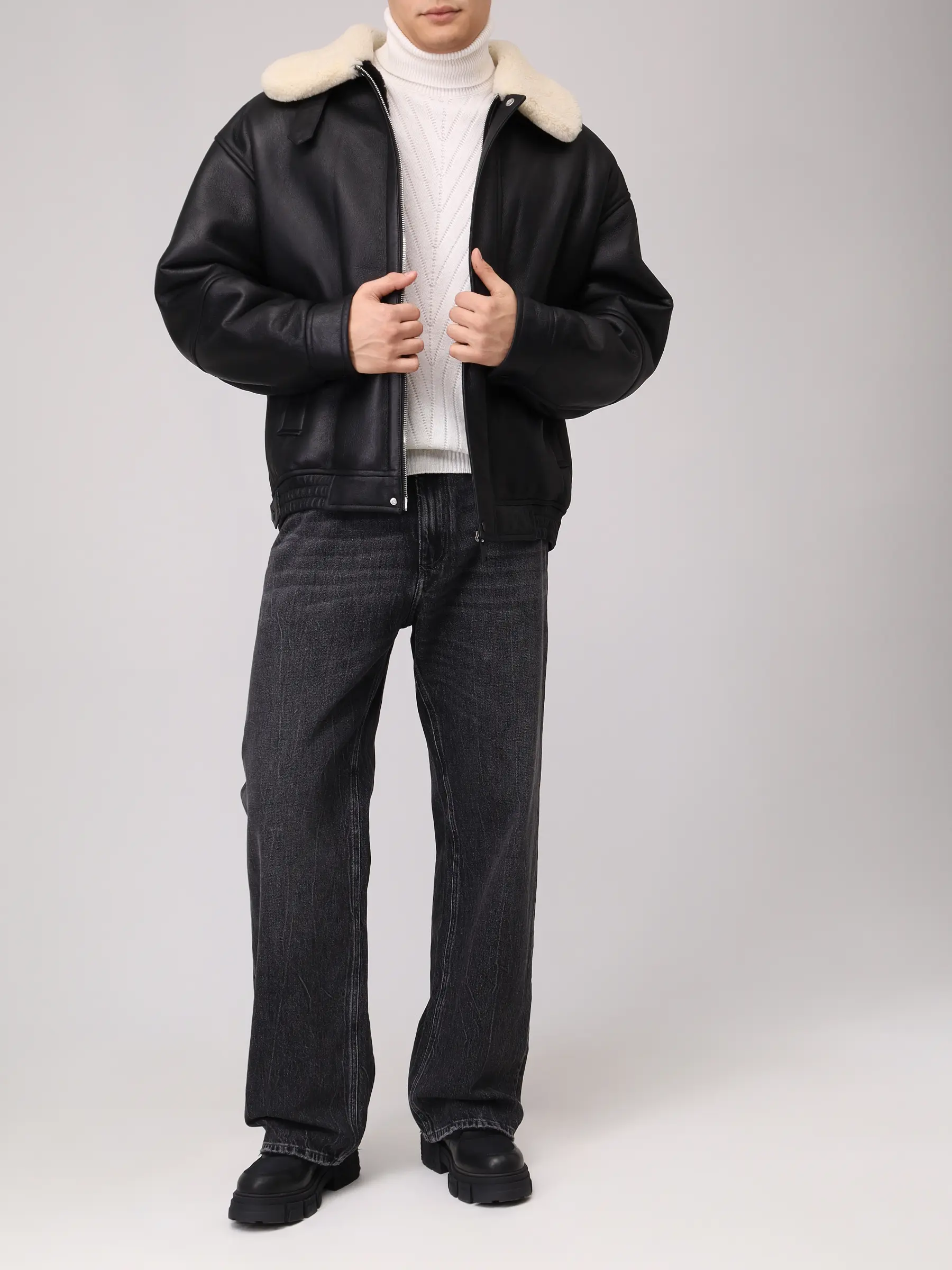 Дубленка из овчины YVES SALOMON 26W26WHV61672MSBS Черный  Фото 2