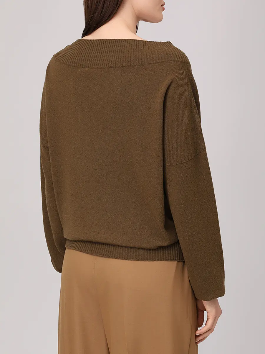 Пуловер кашемировый ALBERTA FERRETTI A090666050434 Хаки  Фото 3