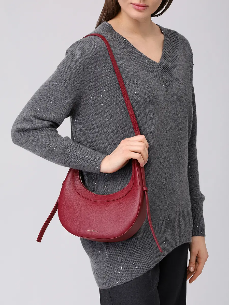 Сумка кожаная Whisper COCCINELLE E5 PIP 53 01 01/R52 Бордовый  Фото 2