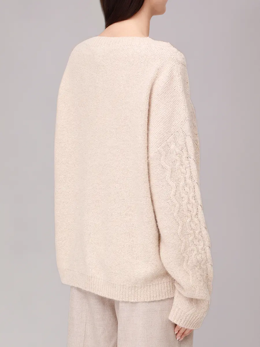 Пуловер шерстяной LORENA ANTONIAZZI I25137VM12B_2988 2280 Бежевый  Фото 3