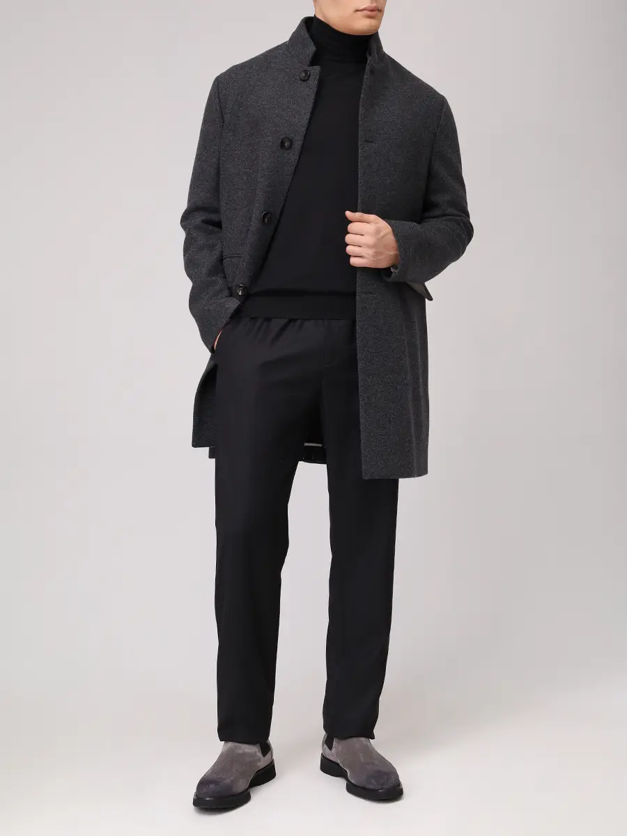 Пальто из кашемира и шерсти AGNONA TL10U6U-MD706U-K74 Серый  Фото 2