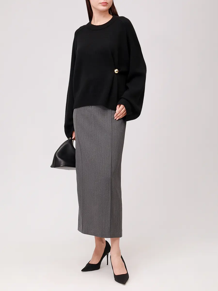 Джемпер кашемировый LOULOU DE SAISON BILL Черный  Фото 2