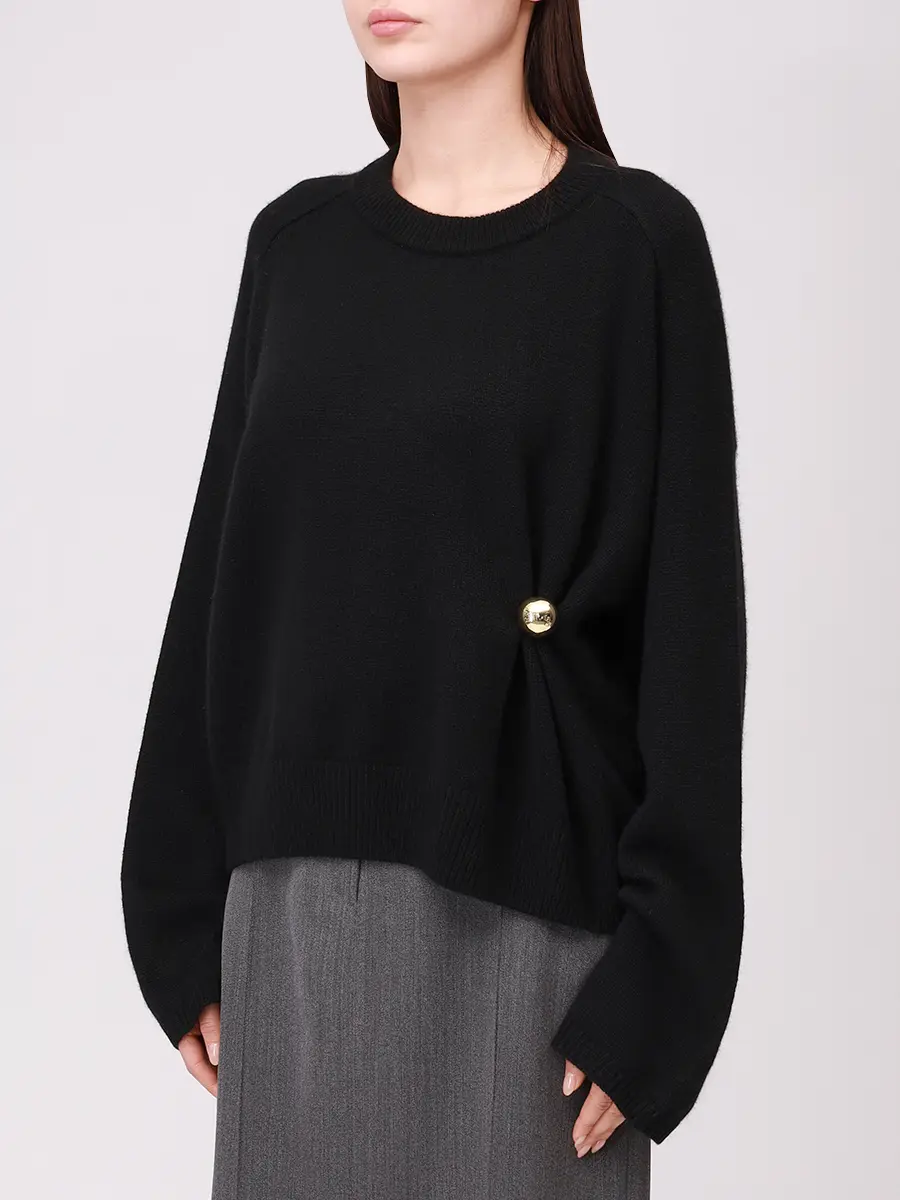 Джемпер кашемировый LOULOU DE SAISON BILL Черный  Фото 4