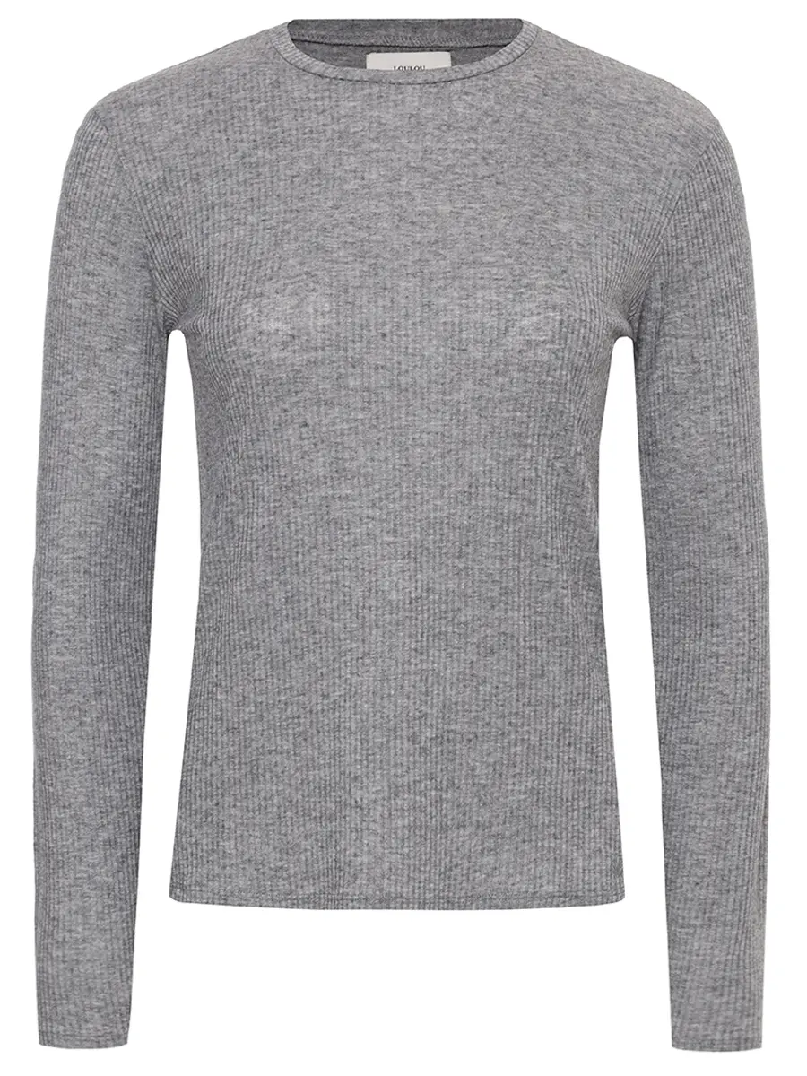 Лонгслив из вискозы и шерсти LOULOU DE SAISON ORTIGIA LDS Серый 