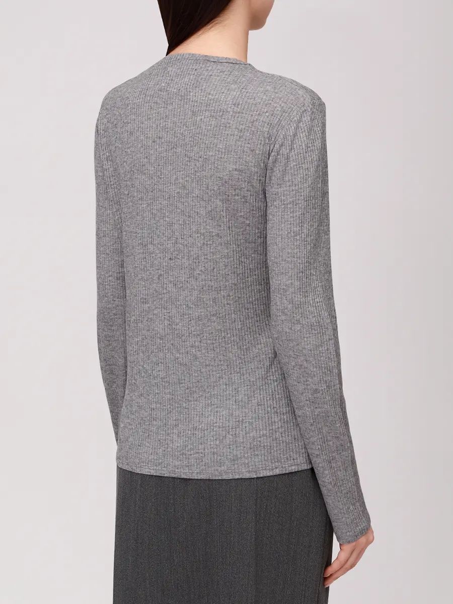 Лонгслив из вискозы и шерсти LOULOU DE SAISON ORTIGIA LDS Серый  Фото 3