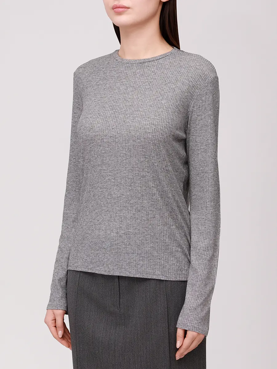 Лонгслив из вискозы и шерсти LOULOU DE SAISON ORTIGIA LDS Серый  Фото 4