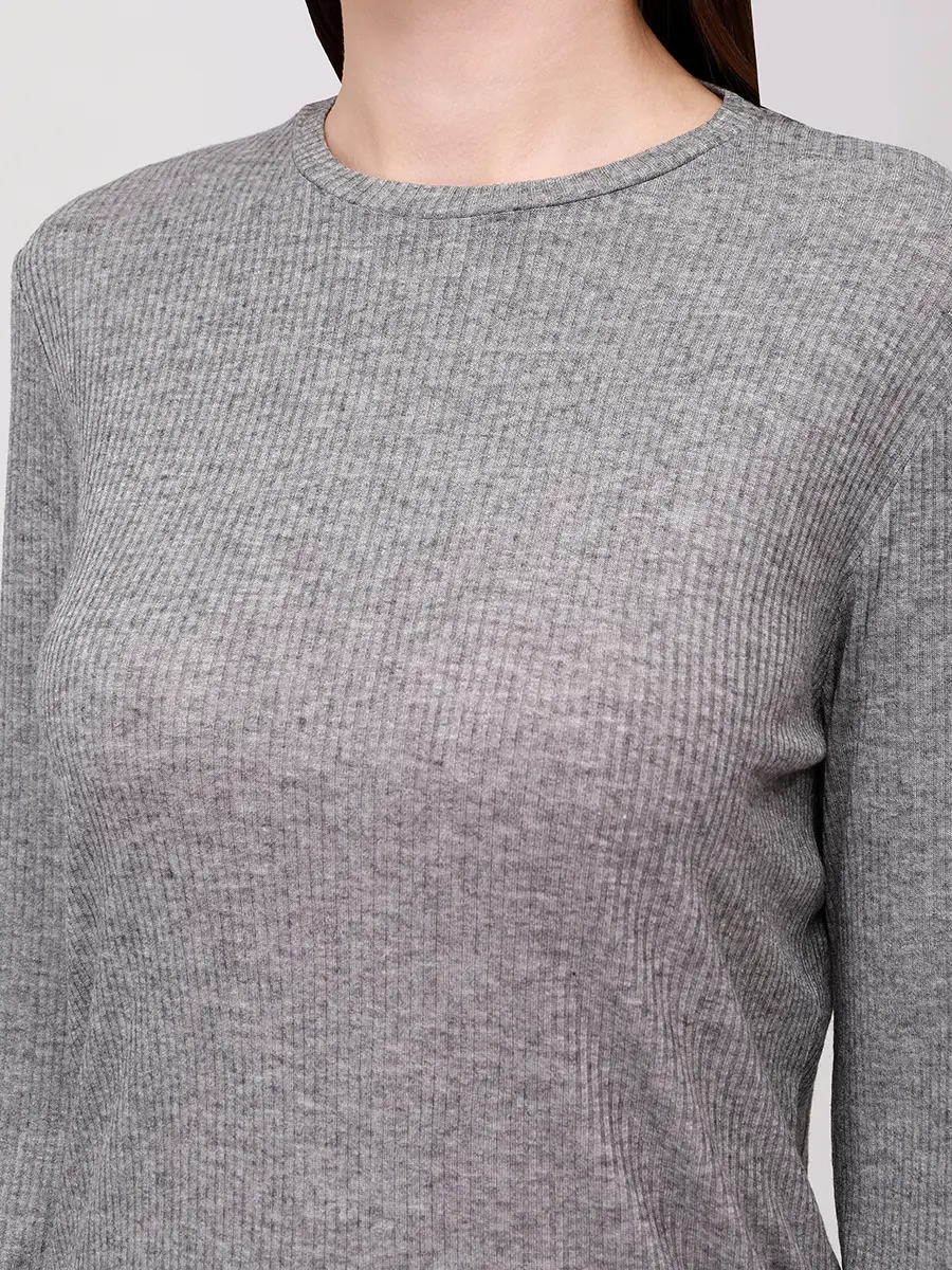 Лонгслив из вискозы и шерсти LOULOU DE SAISON ORTIGIA LDS Серый  Фото 5