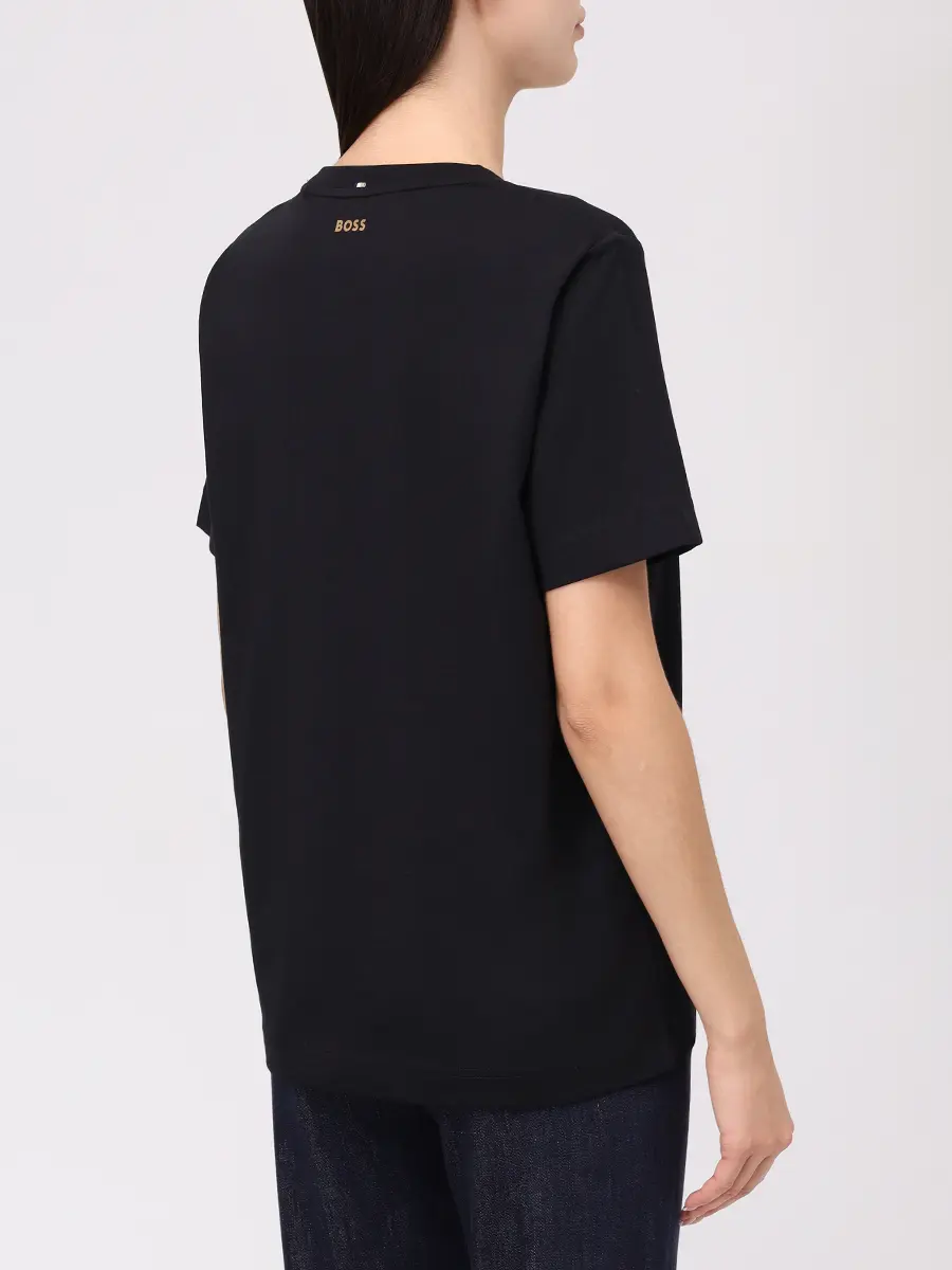 Футболка хлопковая BOSS 50457259/001 Черный  Фото 3