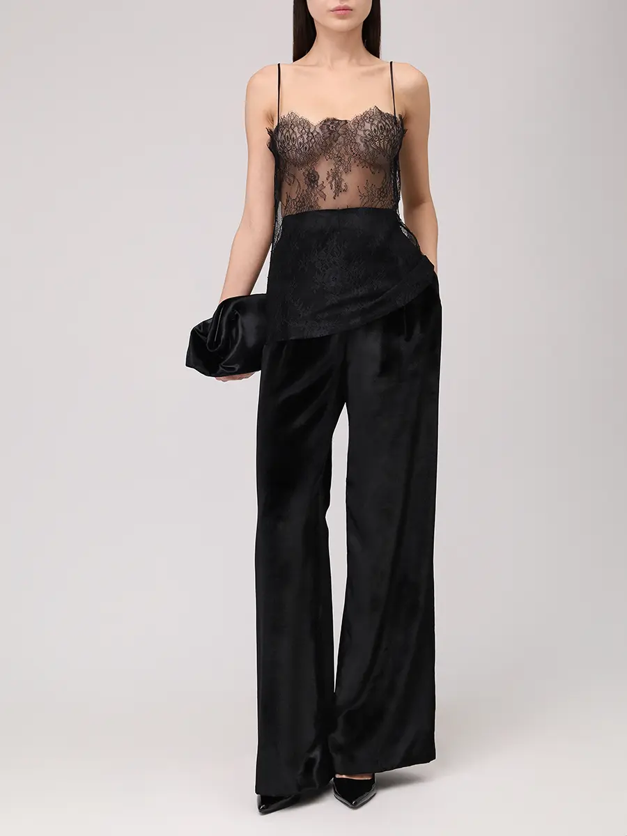 Топ кружевной ALBERTA FERRETTI A081066200555 Черный  Фото 2