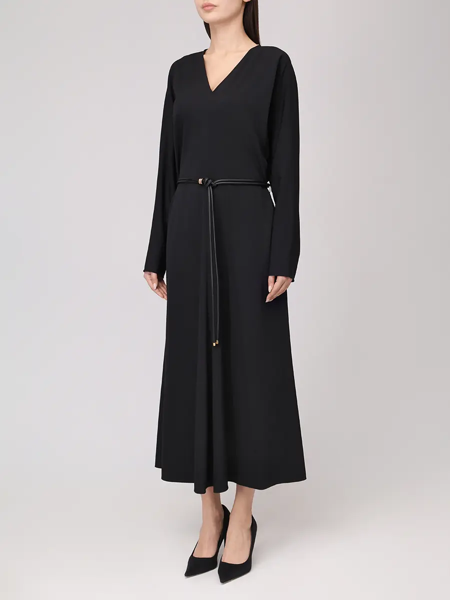 Платье шерстяное AGNONA TR1008U-UW022U-K09 Черный  Фото 4