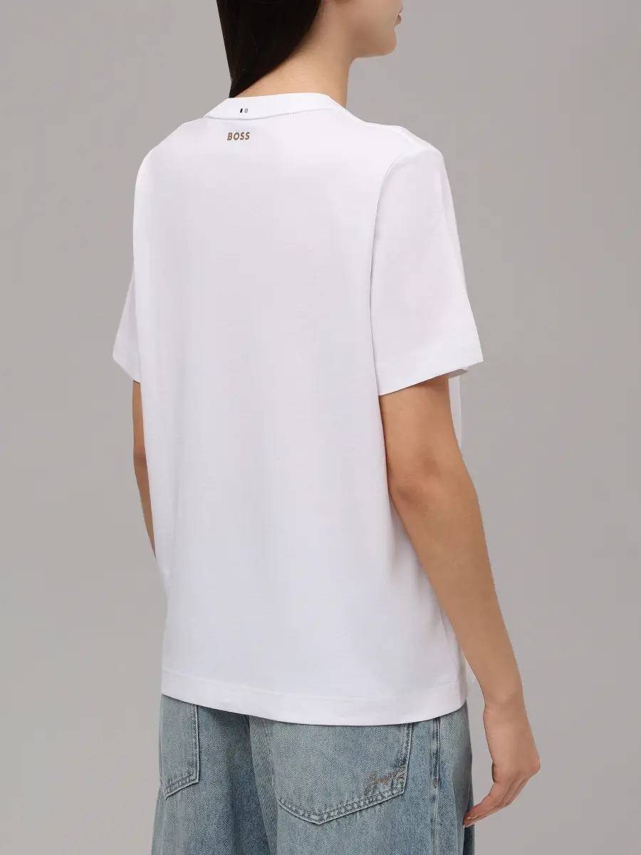 Футболка хлопковая BOSS 50457259/100 Белый  Фото 3