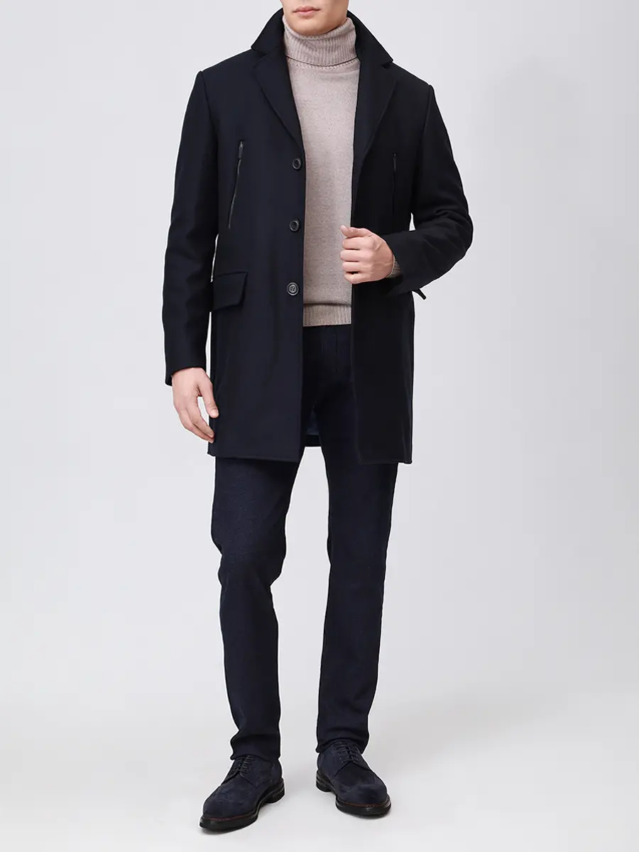 Пальто шерстяное PAUL & SHARK 15312170/050 Синий  Фото 2